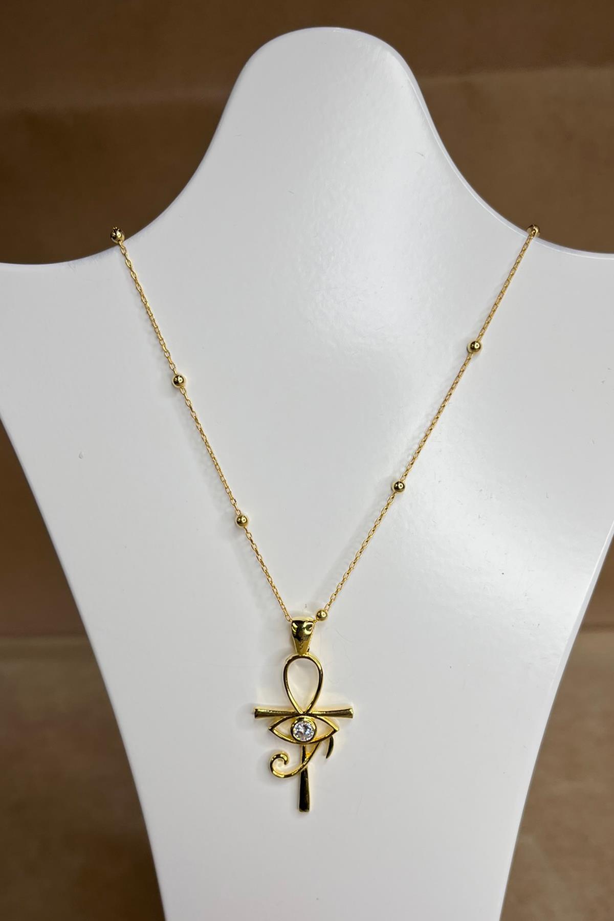 Taşlı Ra Nın Gözü Model Gümüş Kolye By-8934