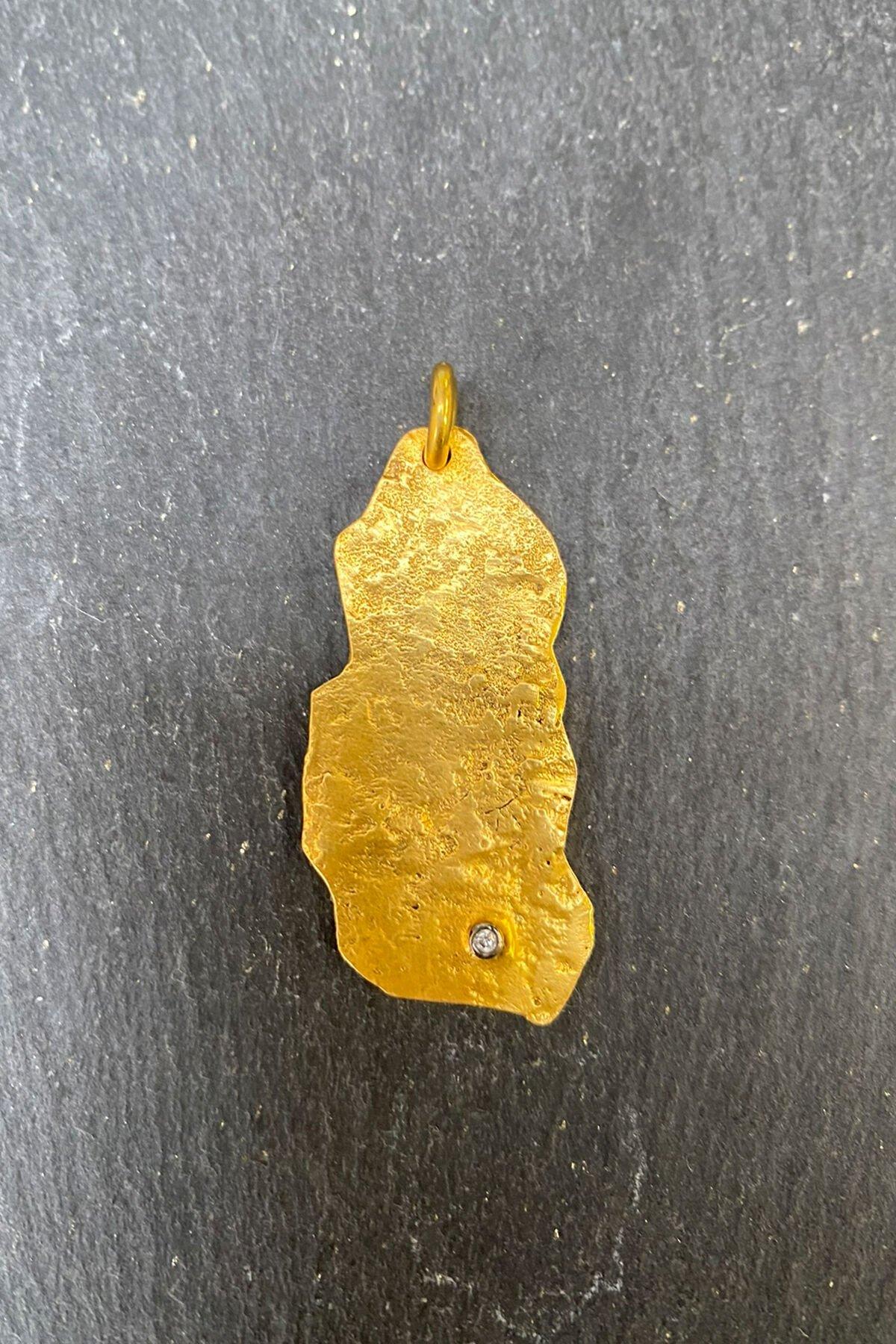 Tek Taşlı Bronz Kolye Ucu By-6197