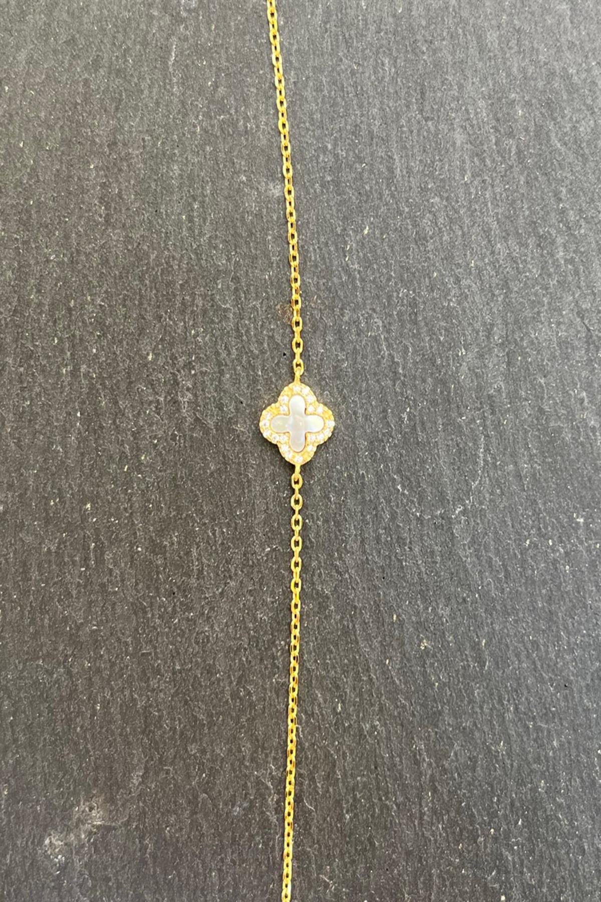 Tekli Van Cleef Model Gümüş Bileklik By-7683
