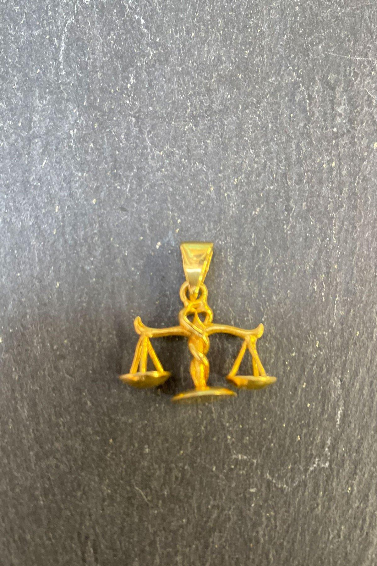 Terazi Desenli Bronz Kolye Ucu By-6237