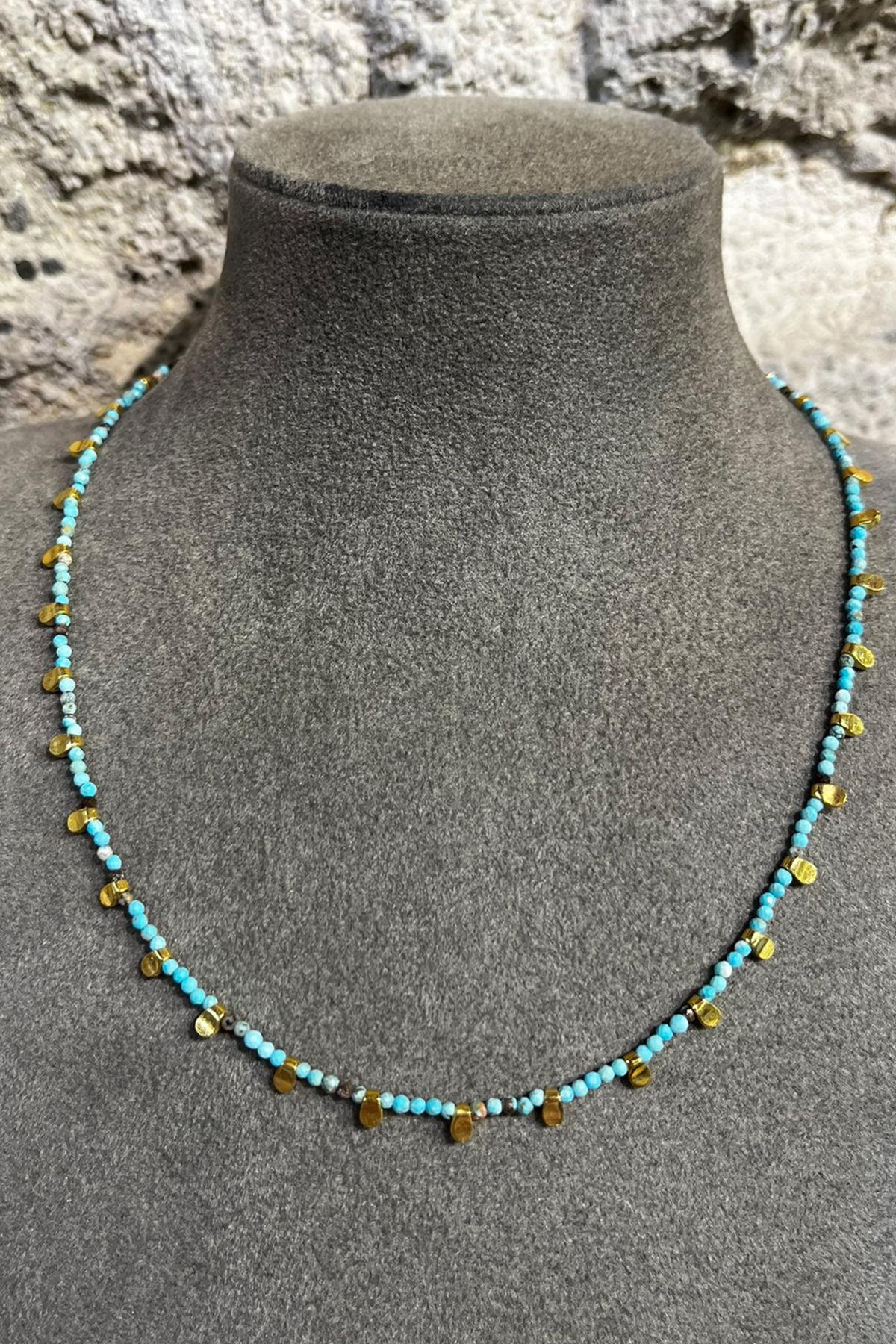 Turkuaz Taşlı Gümüş Kolye By-8683