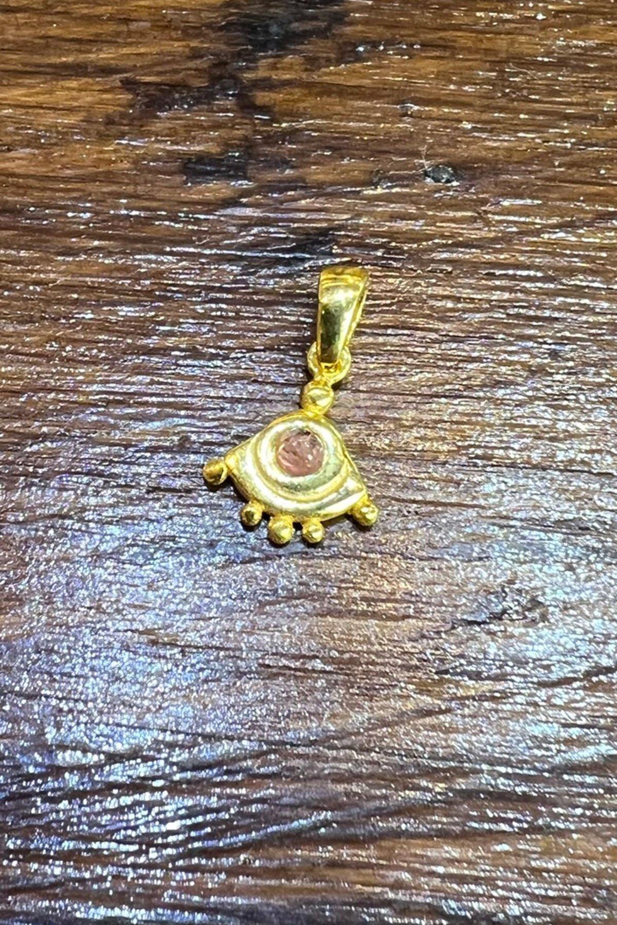 Turmalin Taşlı Gümüş Kolye Ucu By-7093