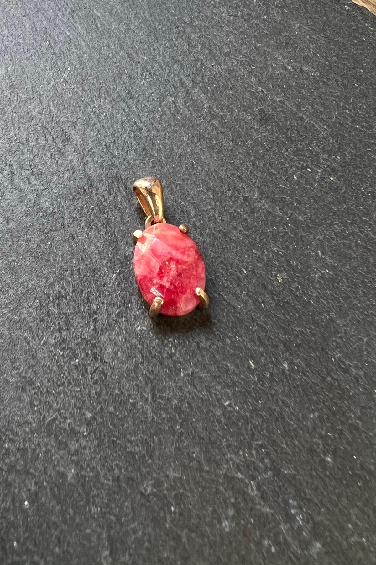 Yakut Taşlı Gümüş Kolye Ucu By-5824