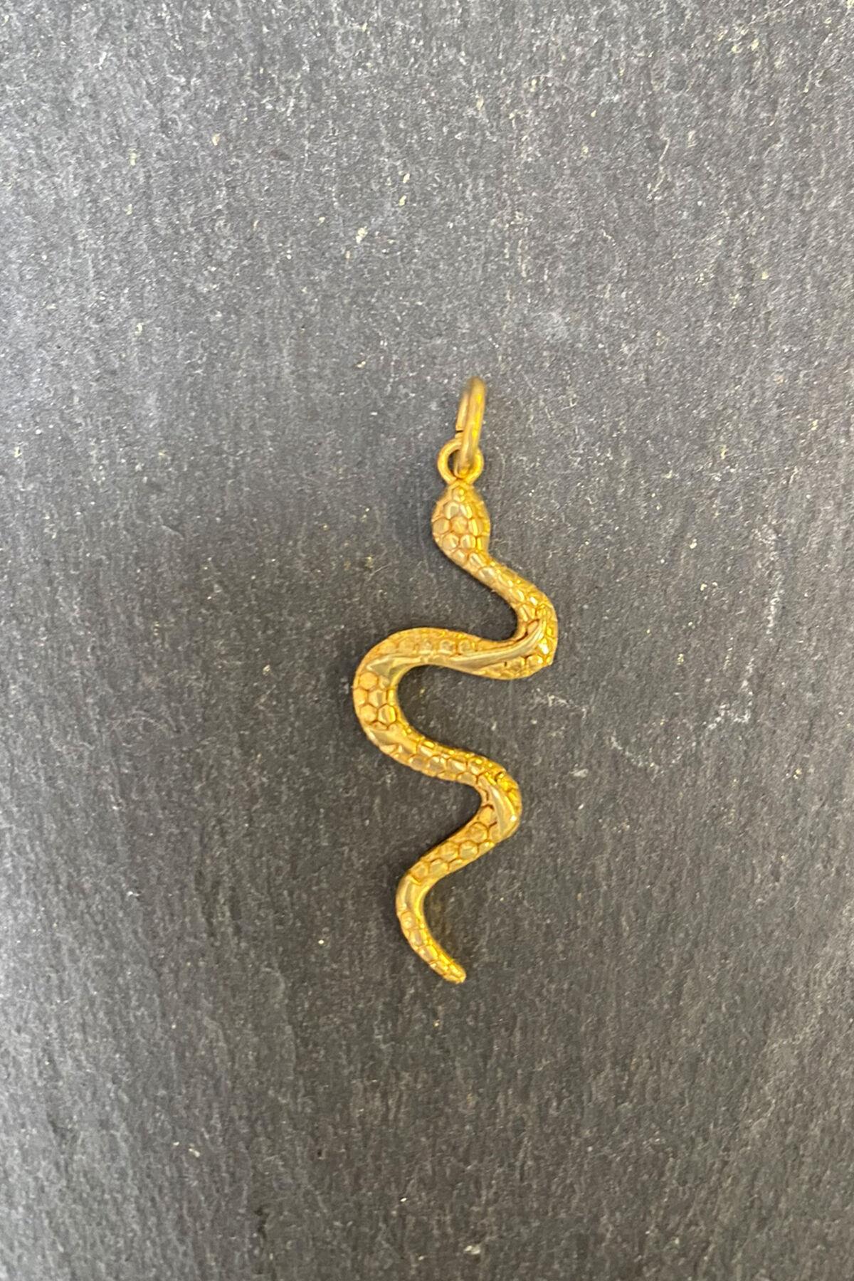 Yılan Desenli Bronz Kolye Ucu By-6226