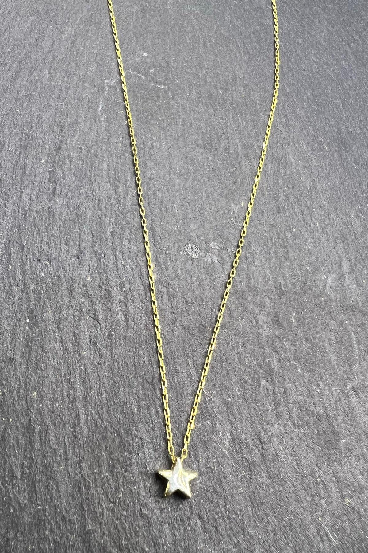 Yıldız Desenli Gümüş Kolye By-6571