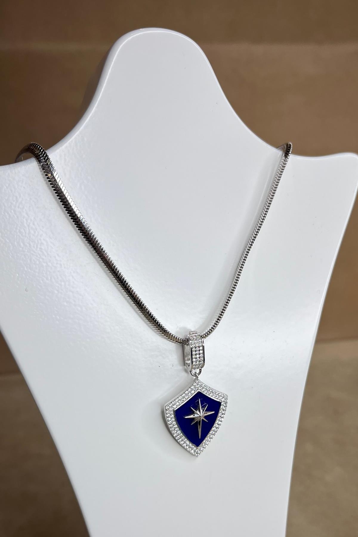 Yıldız Model Taşlı Gümüş Kolye By-8918