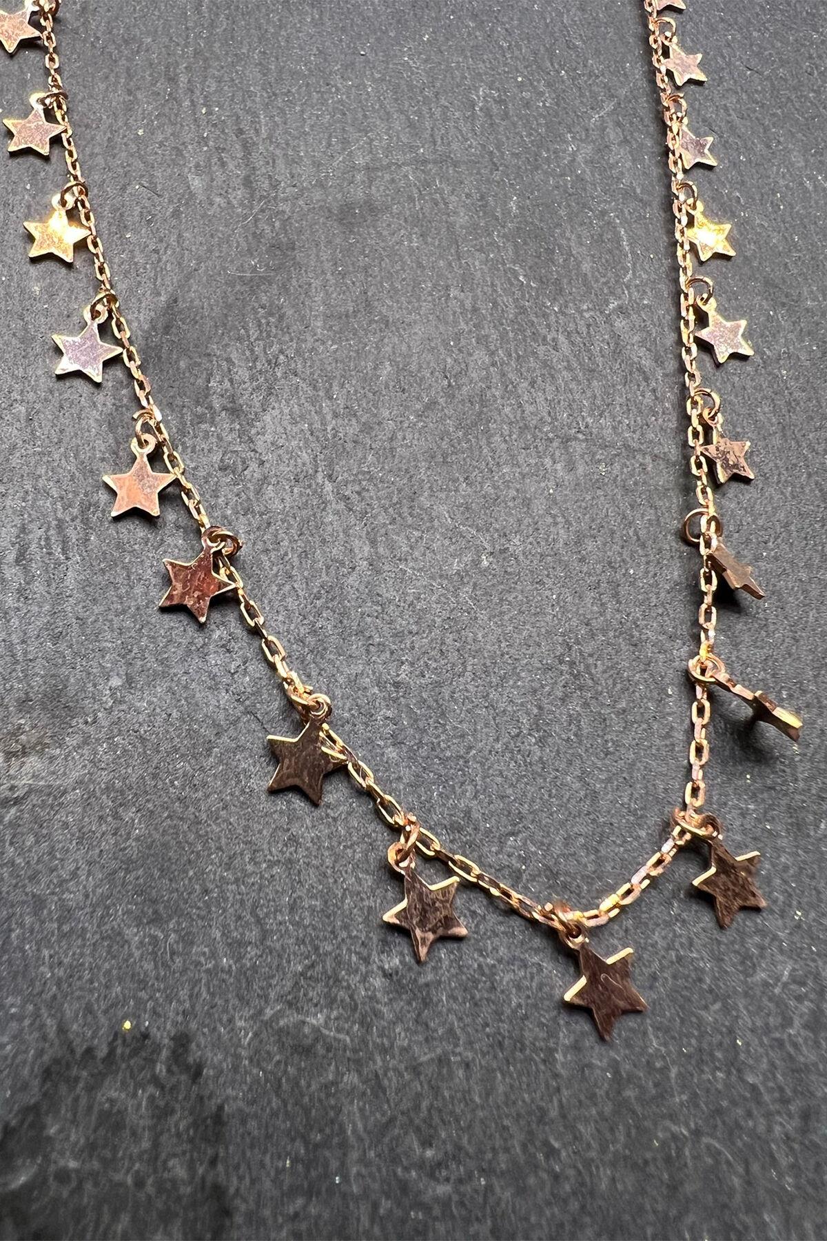 Yıldızlı Gümüş Kolye By-5939