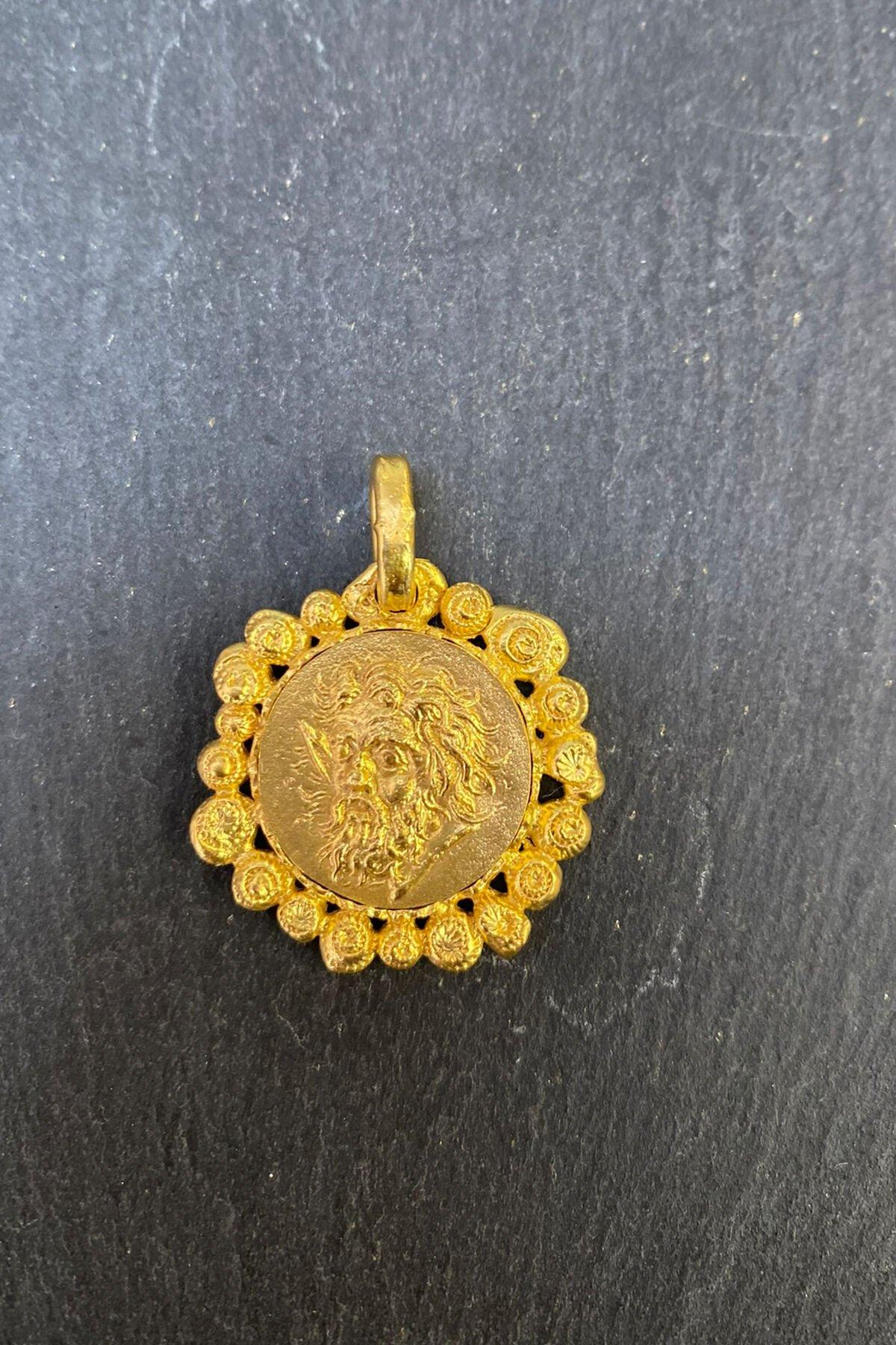 Yüz Figürlü Yuvarlak Bronz Kolye Ucu By-6231