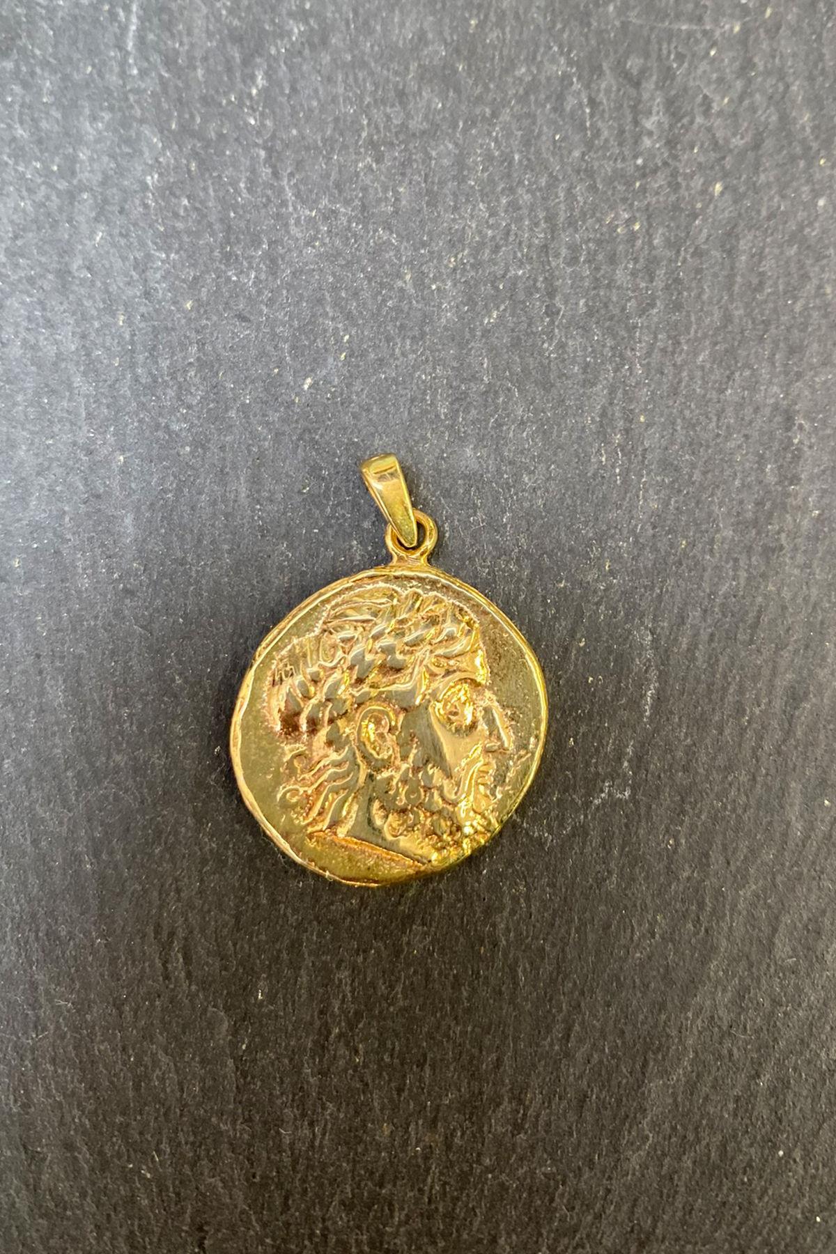 Yüz Figürlü Yuvarlak Bronz Kolye Ucu By-6236