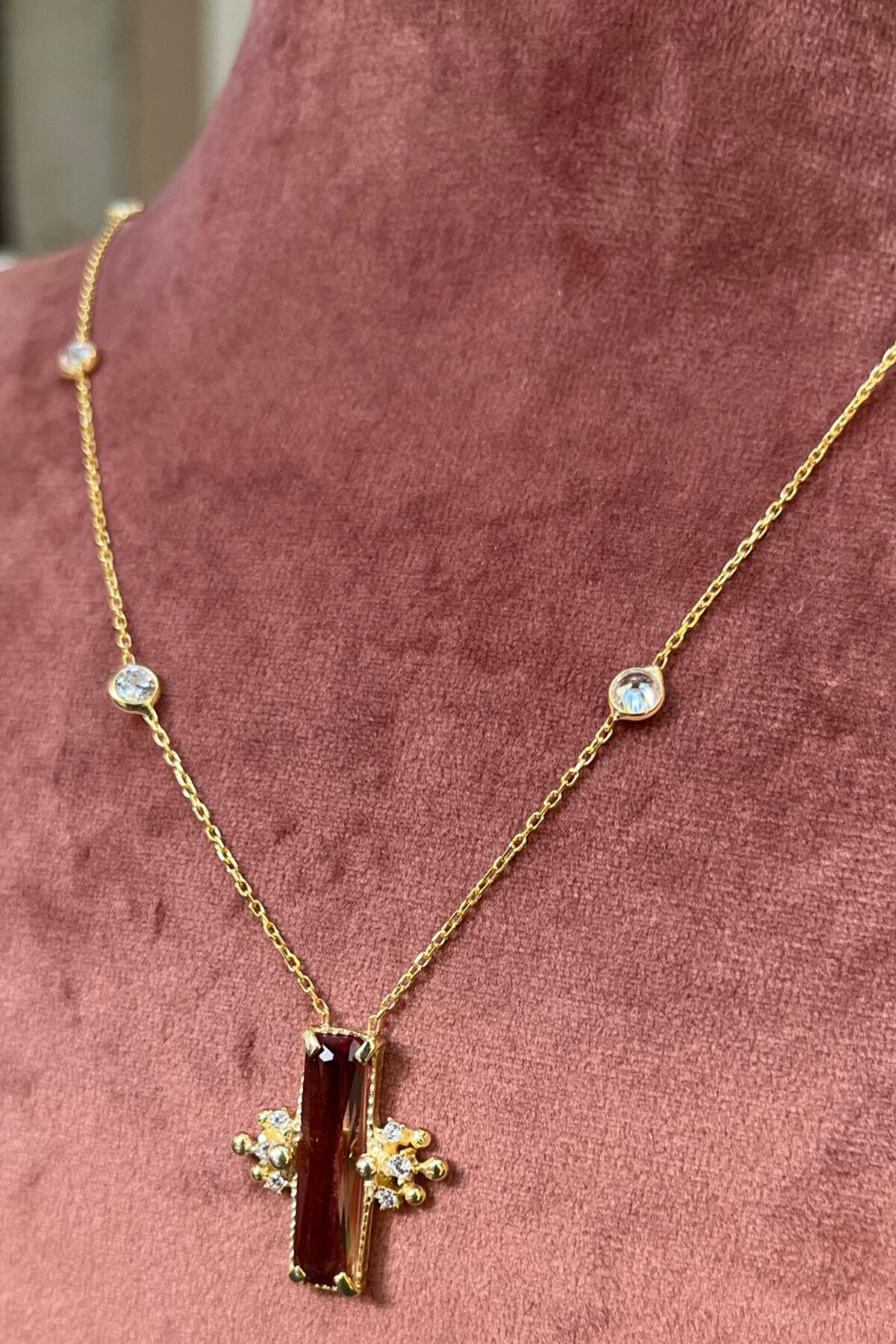 Zultanit Taşlı Gümüş Kolye  By-7759