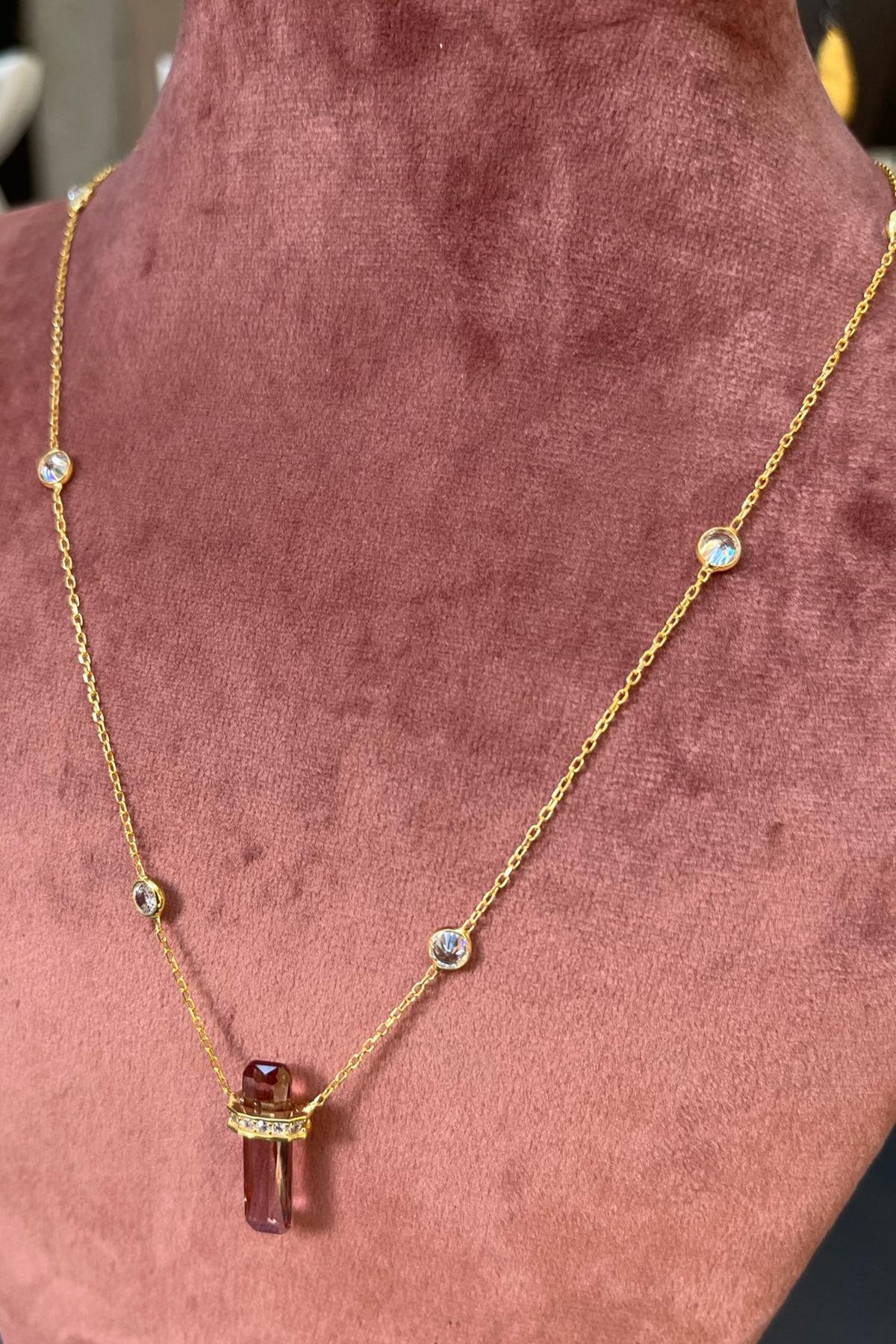 Zultanit Taşlı Gümüş Kolye  By-7760