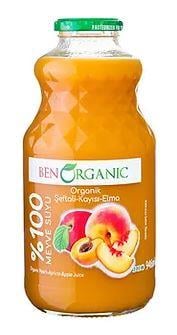 BENORGANİK SEFTALİ-KAYISI-ELMA SUYU 946 ML