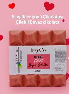 BEYORGANİK ORGANİK ÇİLEKLİ BEYAZ ÇİKOLATA 40 GR