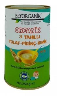 BEYORGANİK ORGANİK EK GIDA 3 TAHILLI YULAF PİRİNÇ İRMİK 250 GR