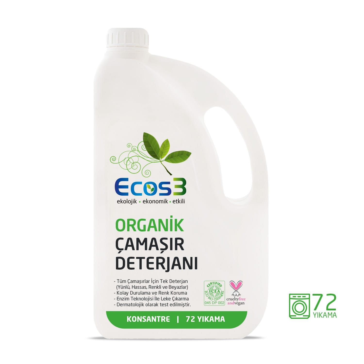 ECOS3 ORGANIK ÇAMAŞIR DETERJANI 2500 ML - 72 YIKAMA