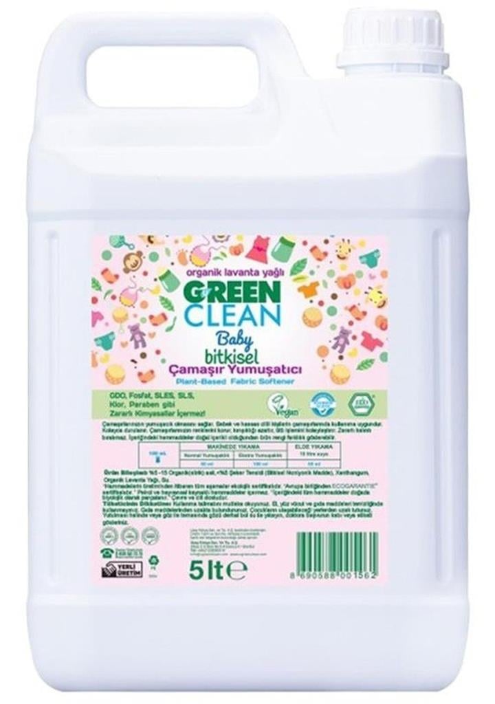 GREEN CLEAN BABY ORGANİK LAVANTA YAĞLI ÇAMAŞIR YUMUŞATICISI 5 LT