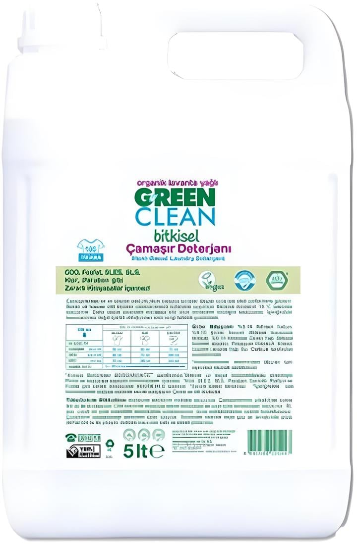 GREEN CLEAN ORGANİK LAVANTA YAĞLI SIVI ÇAMAŞIR DETERJANI 5 L