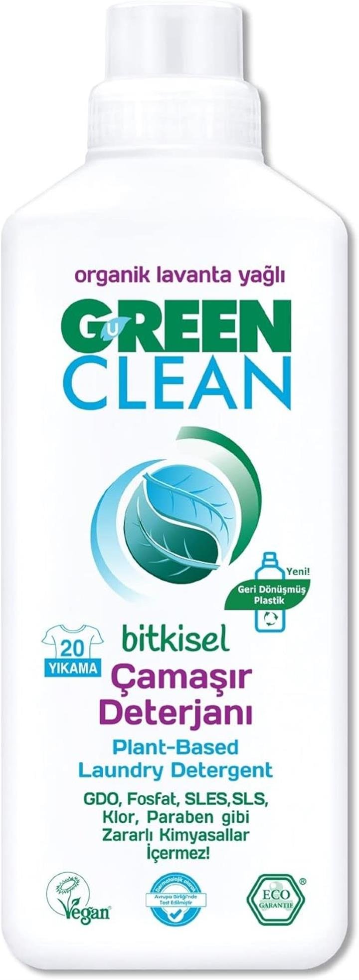 GREEN CLEAN ORGANİK LAVANTA YAĞLI SIVI ÇAMAŞIR DETERJANI 1 L