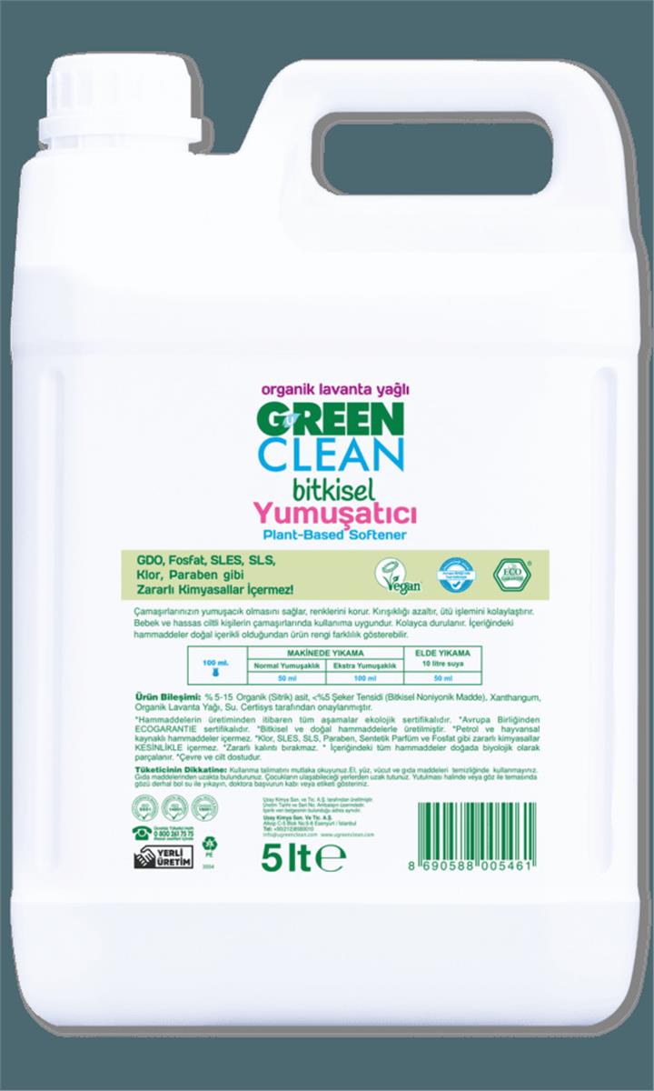 GREEN CLEAN ORGANİK LAVANTA YAĞLI YUMUŞATICI 5 LT