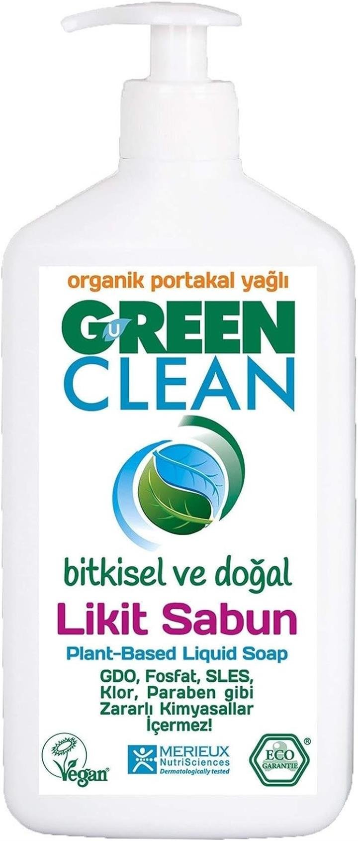 GREEN CLEAN ORGANİK PORTAKAL YAĞLI  LİKİT SABUN 500 ML