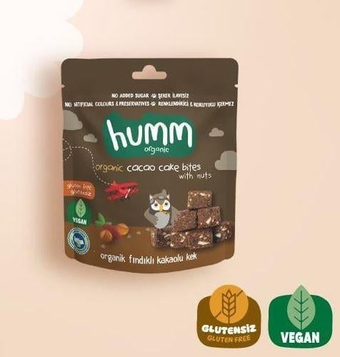 HUMM ORGANİK FINDIKLI KAKAOLU KEK 30 GR