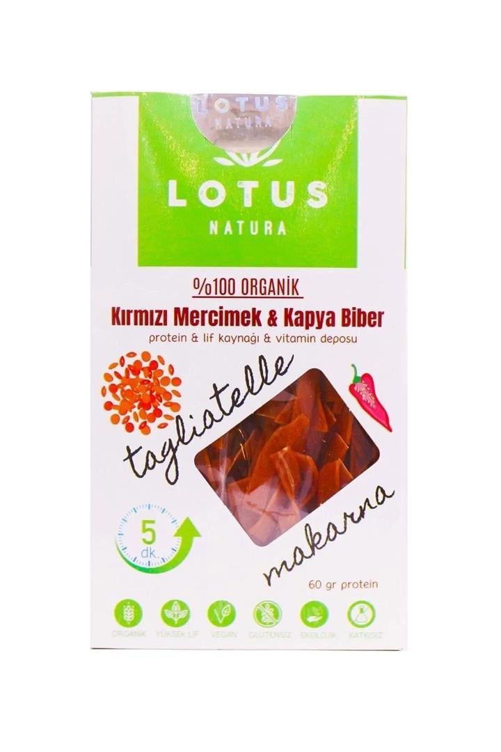 LOTUS ORGANİK KIRMIZI MERCİMEK KAPYA BİBER TAGLİATELLE MAKARNA 200 GR