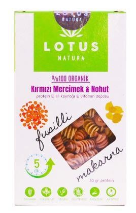 LOTUS ORGANİK KIRMIZI MERCİMEK NOHUT FUSİLLİ MAKARNA 200 GR