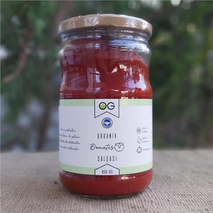OG ORGANİK TUZSUZ DOMATES SALÇASI 650 GR
