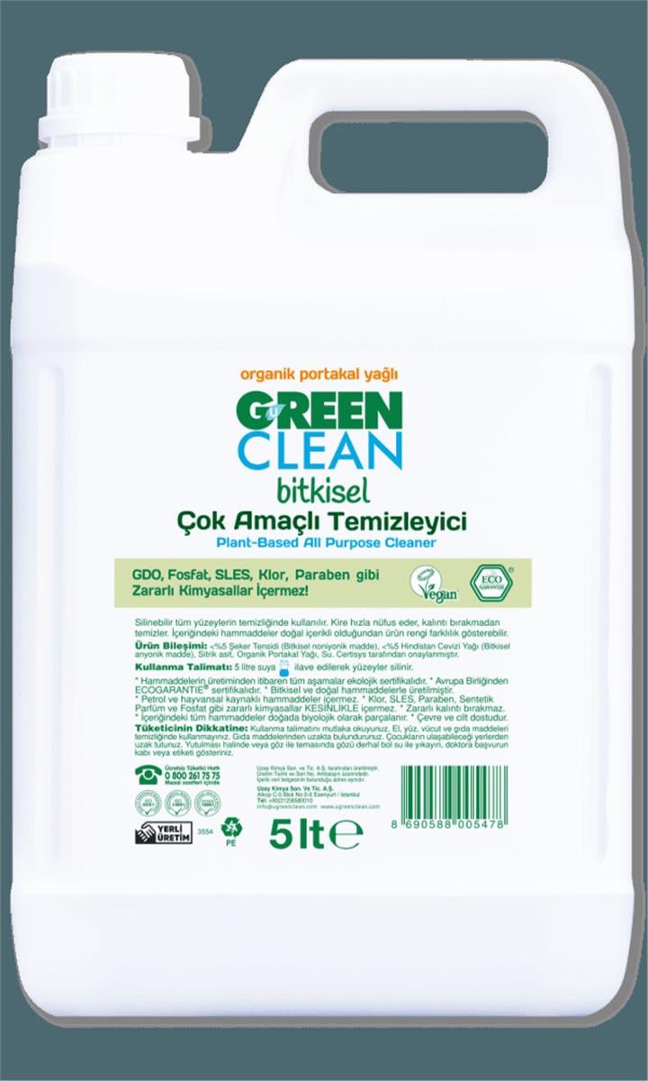 U GREEN CLEAN ÇOK AMAÇLI YÜZEY TEMİZLEYİCİ 5 L