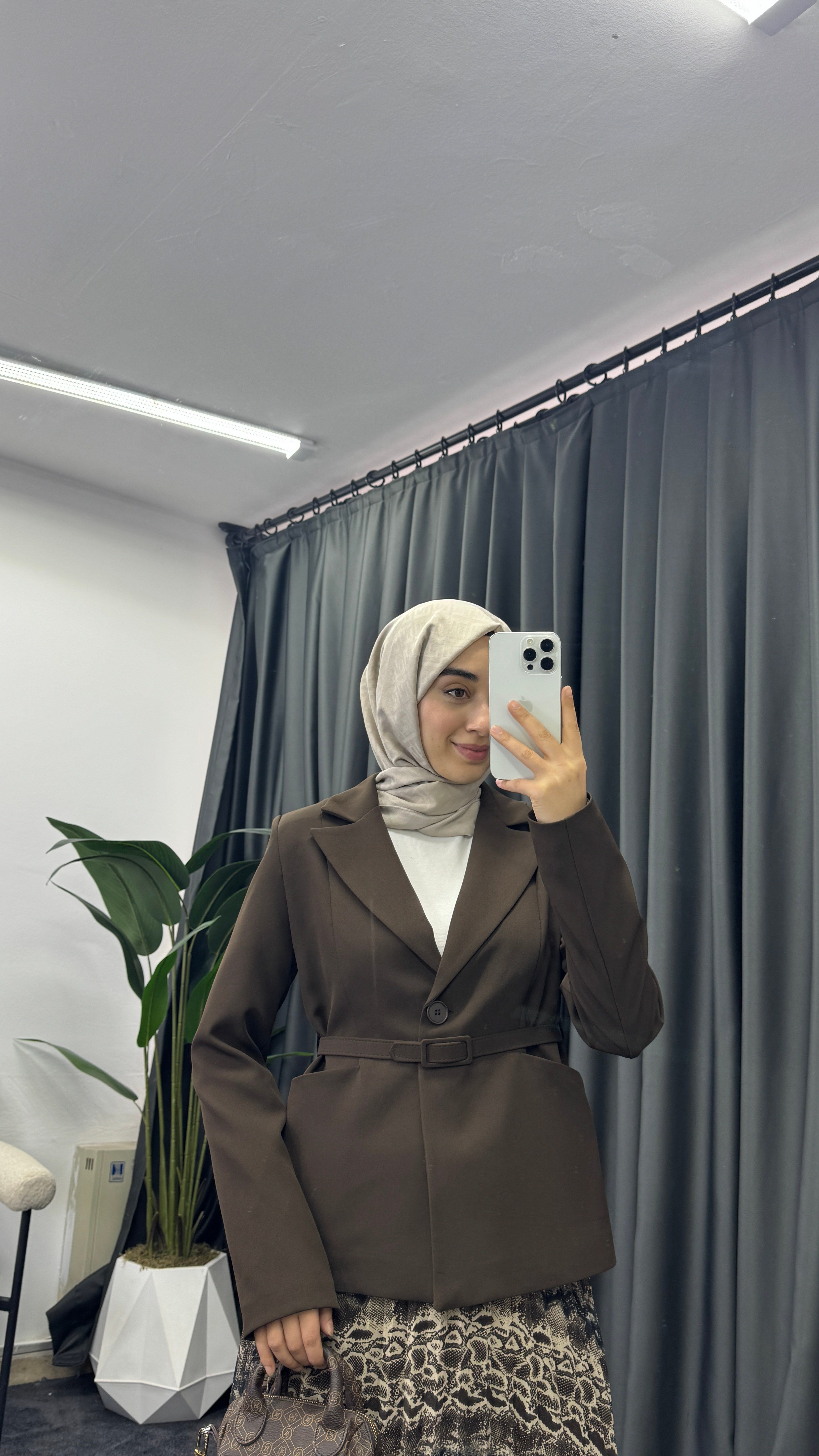 ŞAL DESENLİ CEKETLİ TAKIM