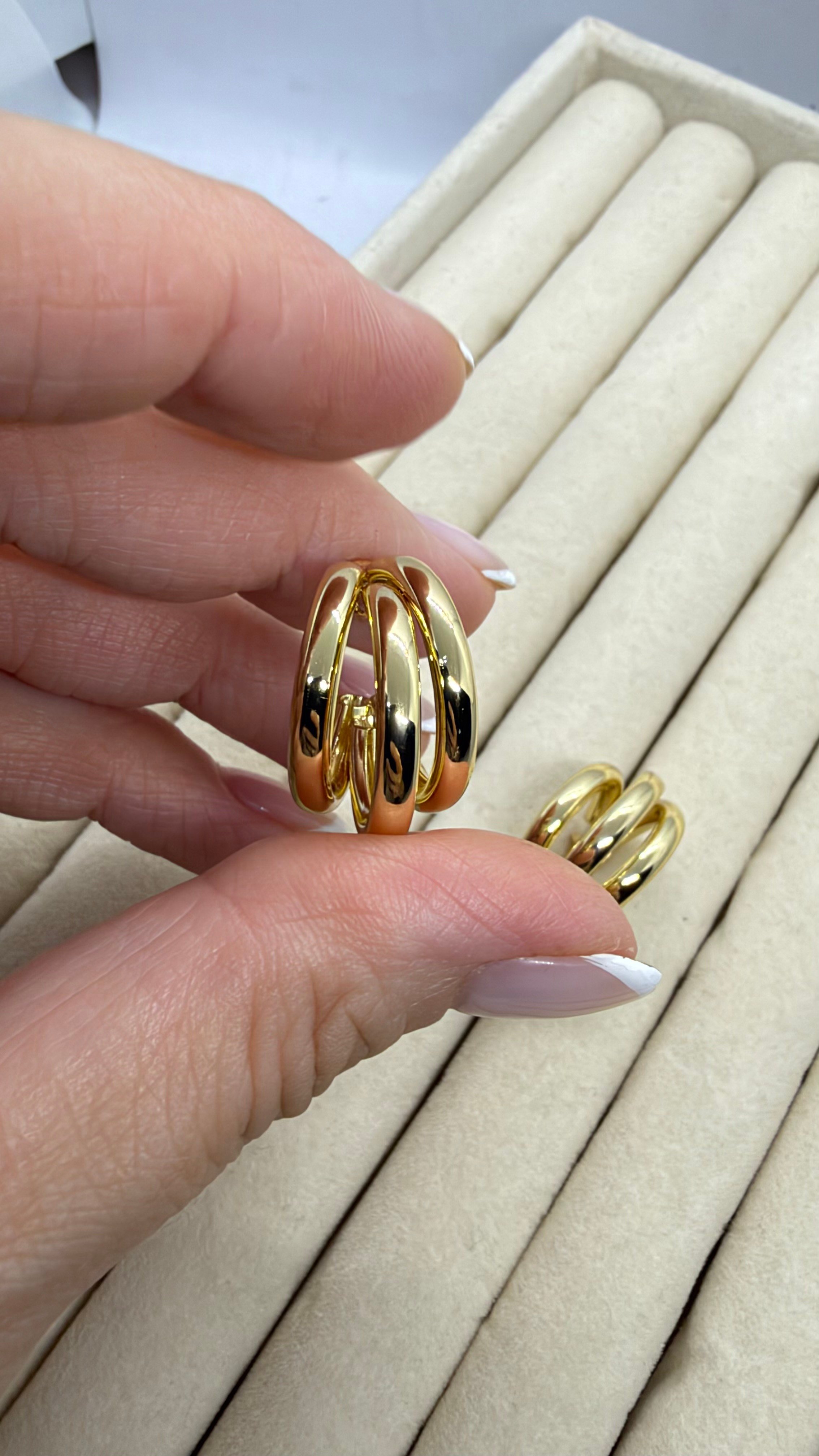  Gold Üçlü Halka küpe