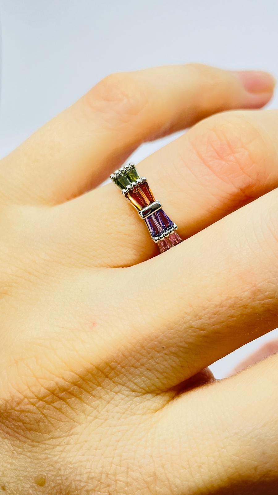 4 Renkli Taşlı Ayarlanabilir Yüzük