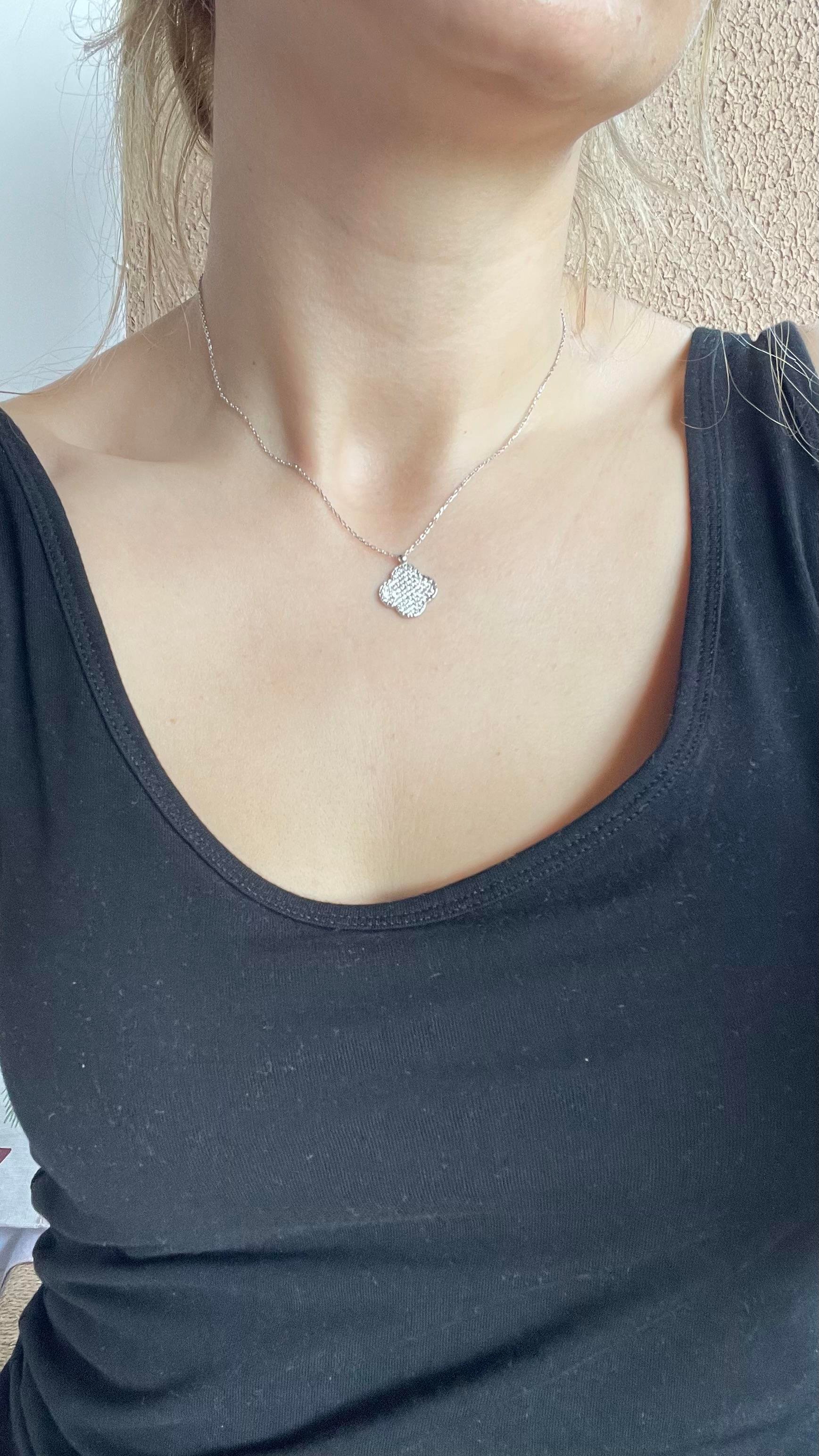 925 Ayar Full Taşlı Yonca Kolye