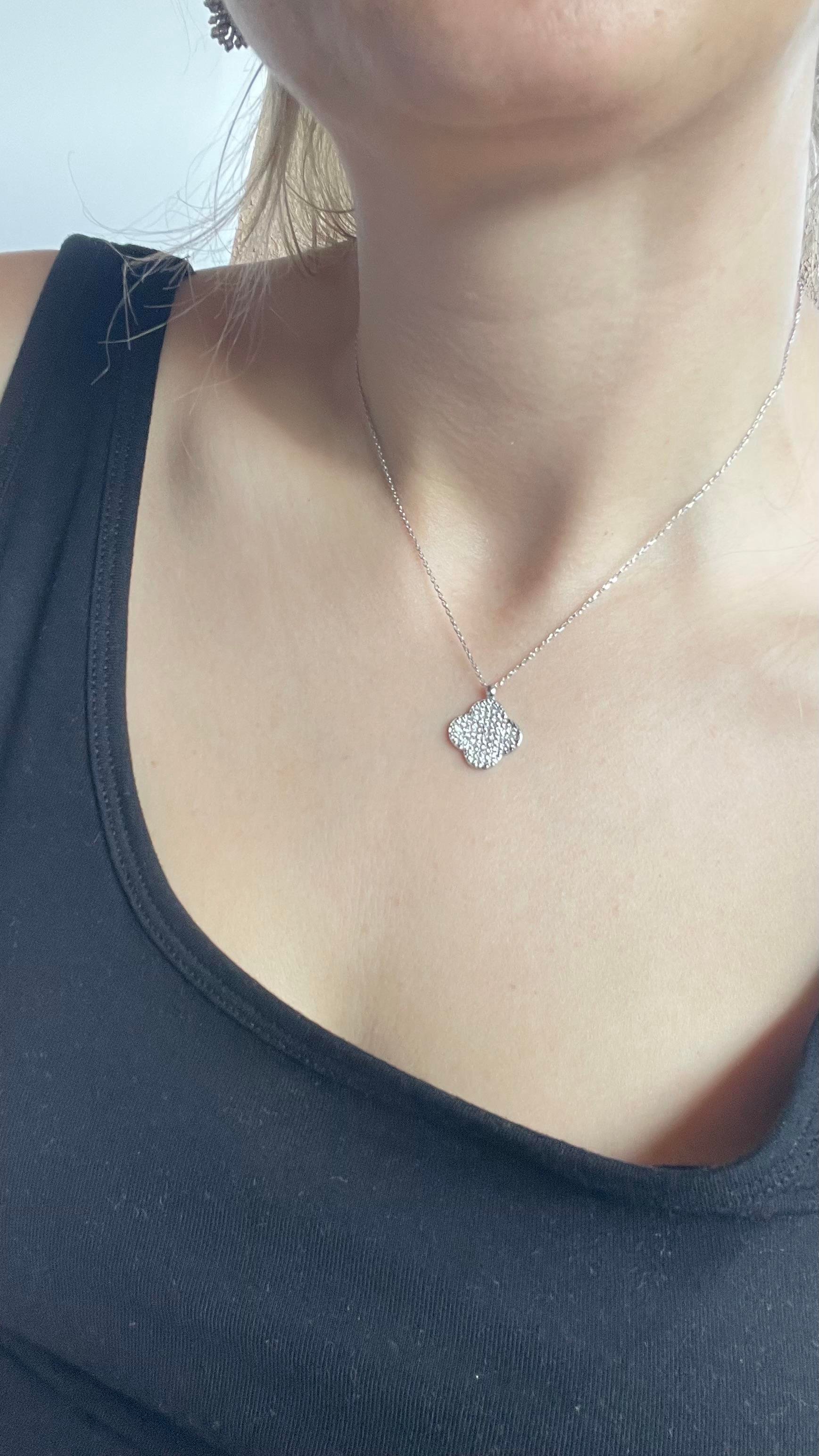 925 Ayar Full Taşlı Yonca Kolye