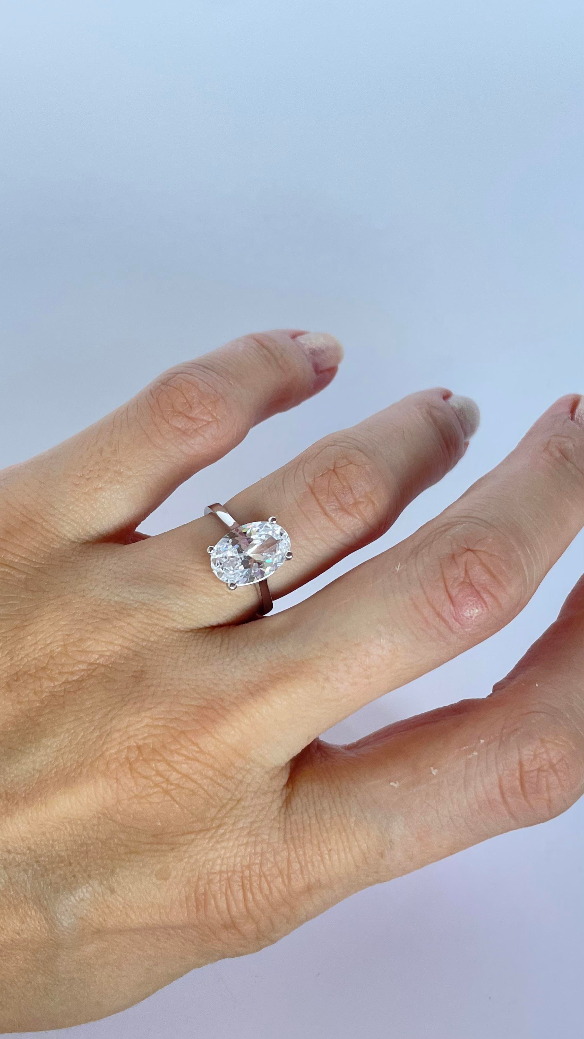 925 Ayar Silver Oval Kesim Yüzük