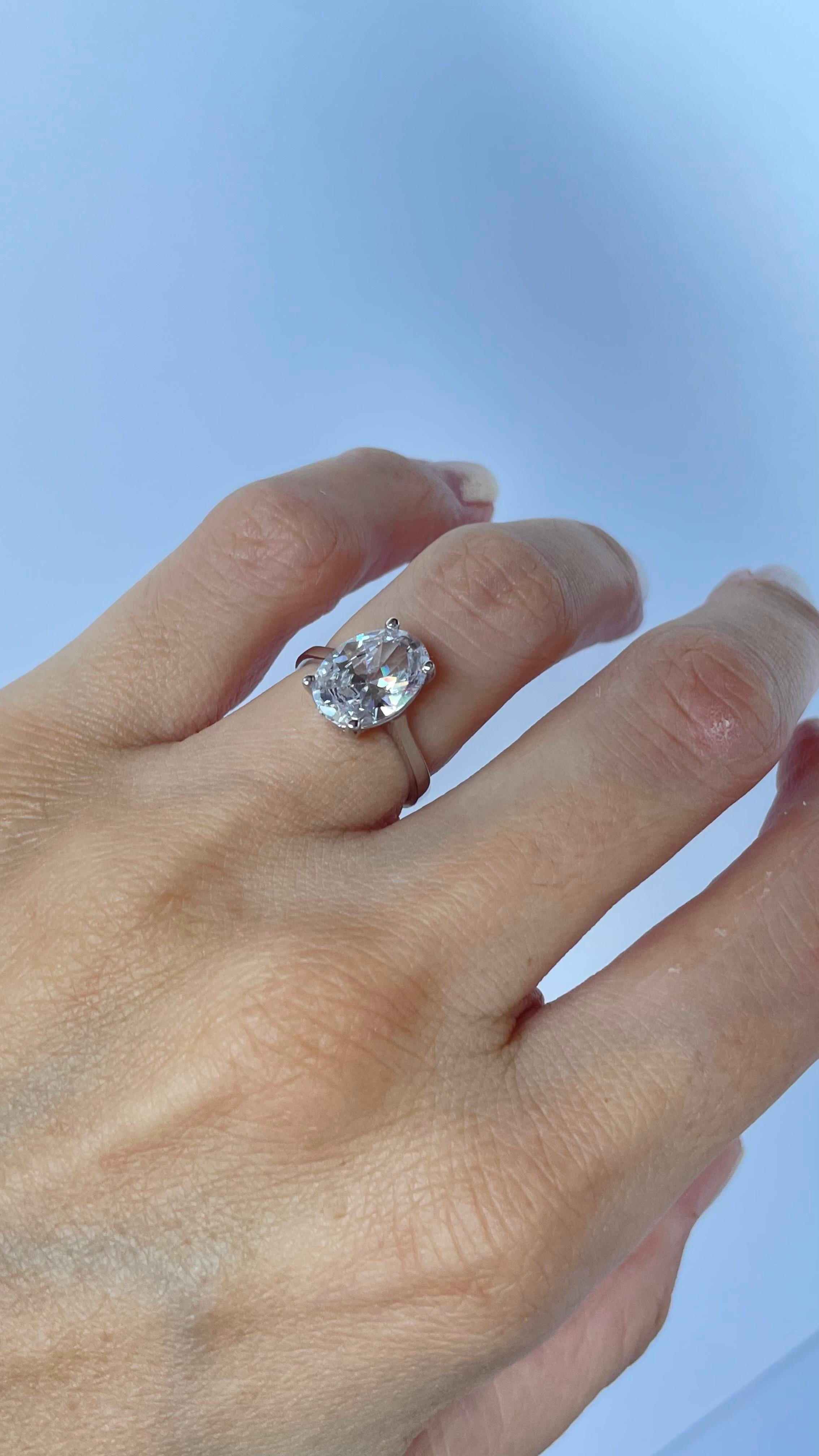 925 Ayar Silver Oval Kesim Yüzük