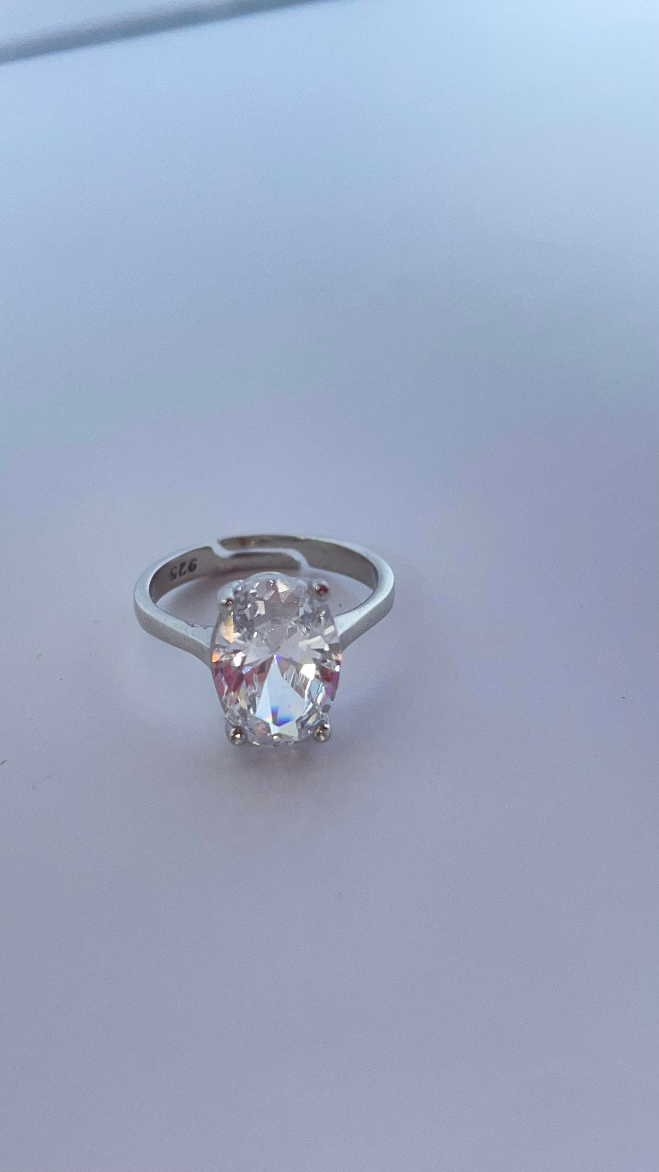 925 Ayar Silver Oval Kesim Yüzük