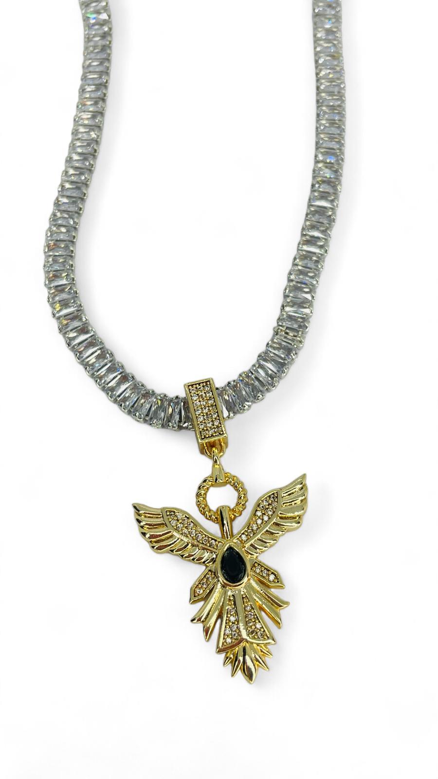 Anka Kuşu Uçlu Baget Suyolu Kolye