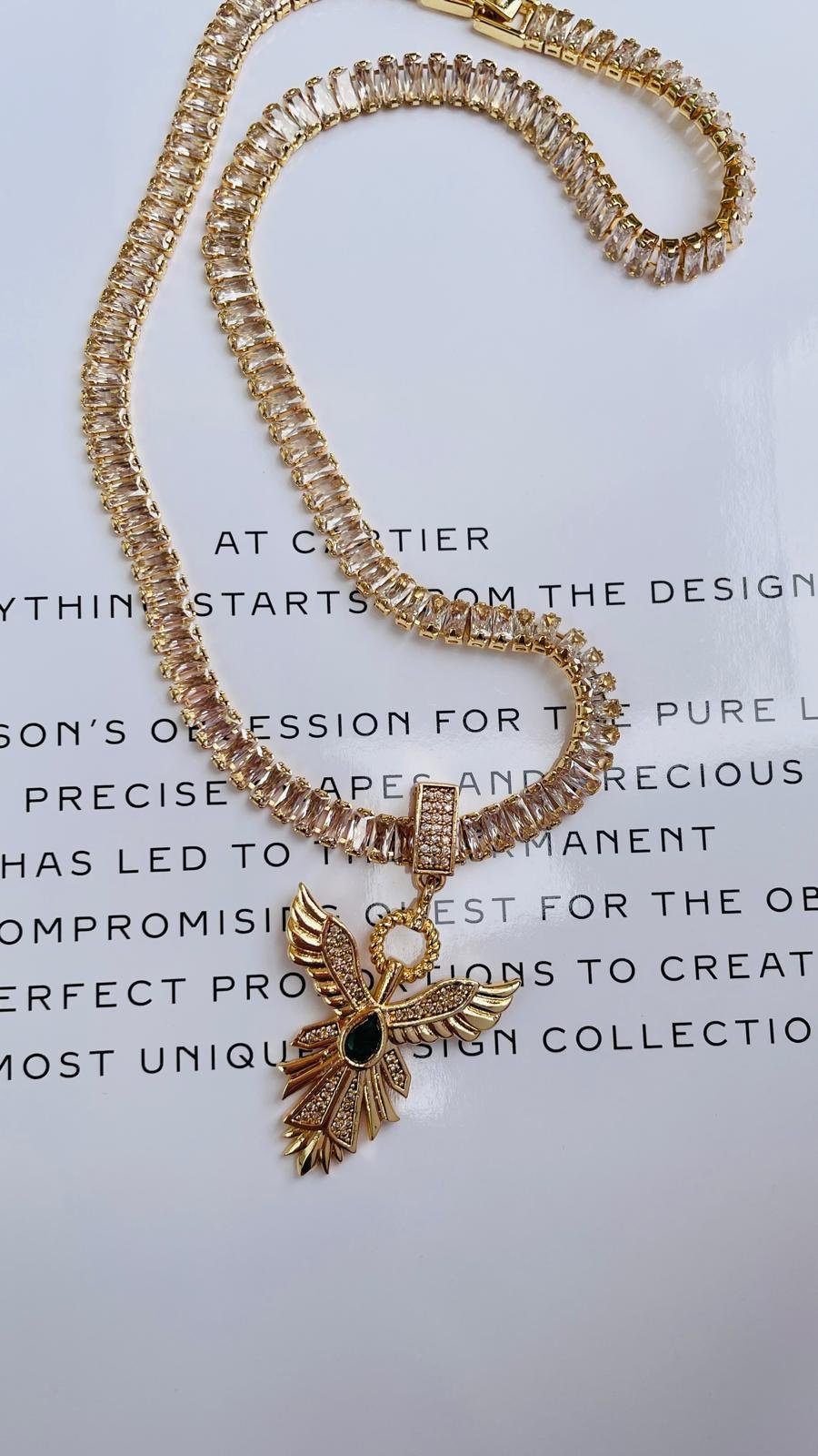 Anka Kuşu Uçlu Baget Suyolu Kolye