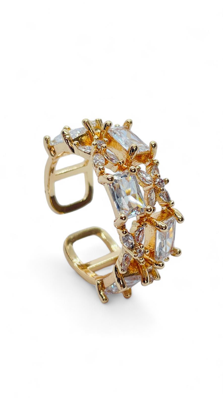 Baget  X Taşlı Ayarlanabilir Yüzük