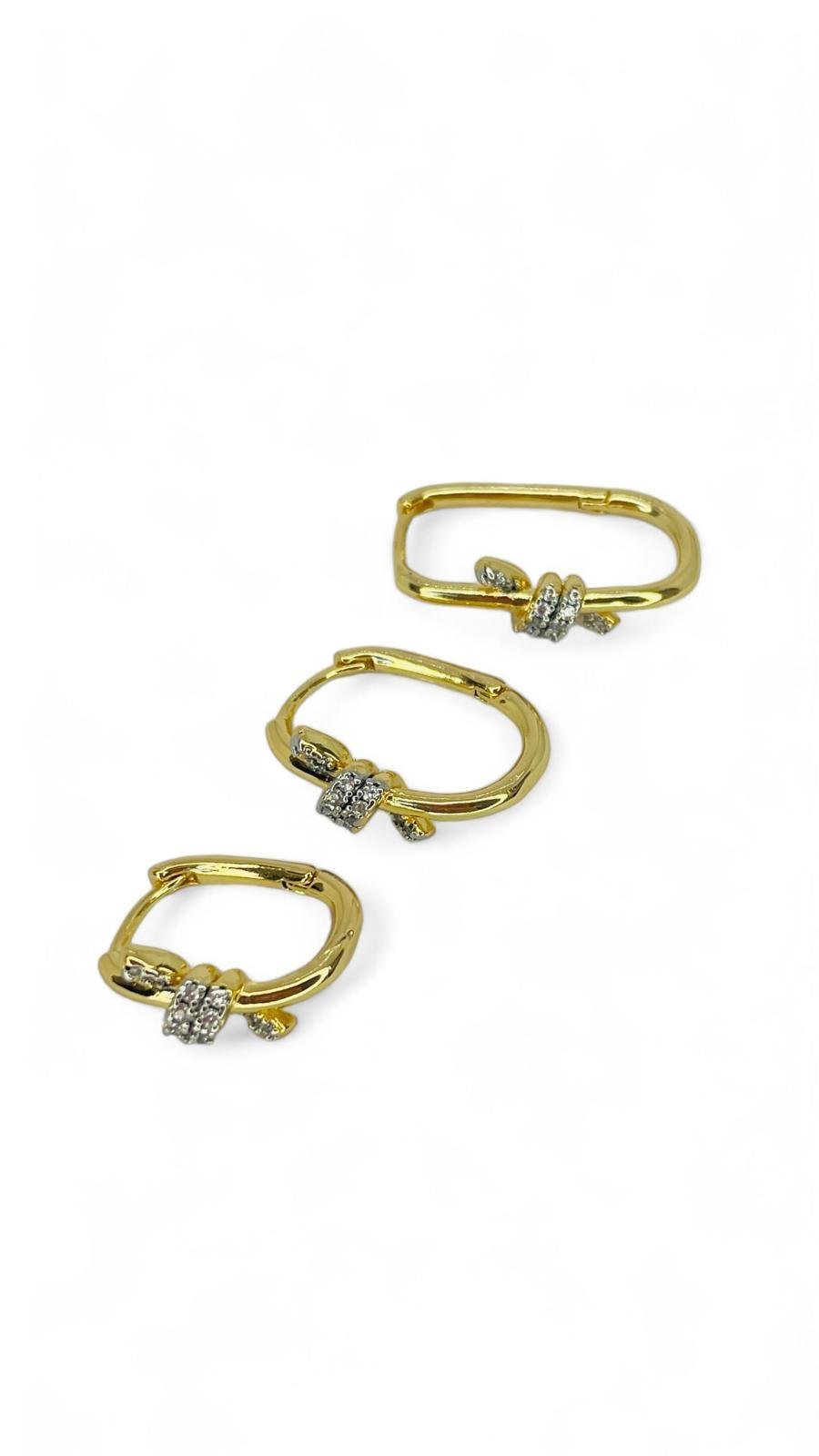 Burgu Detaylı Gold Küpe Mini Boy