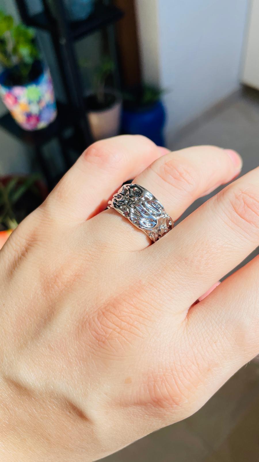 Buruşuk Ayarlanabilir Silver Renk Yüzük