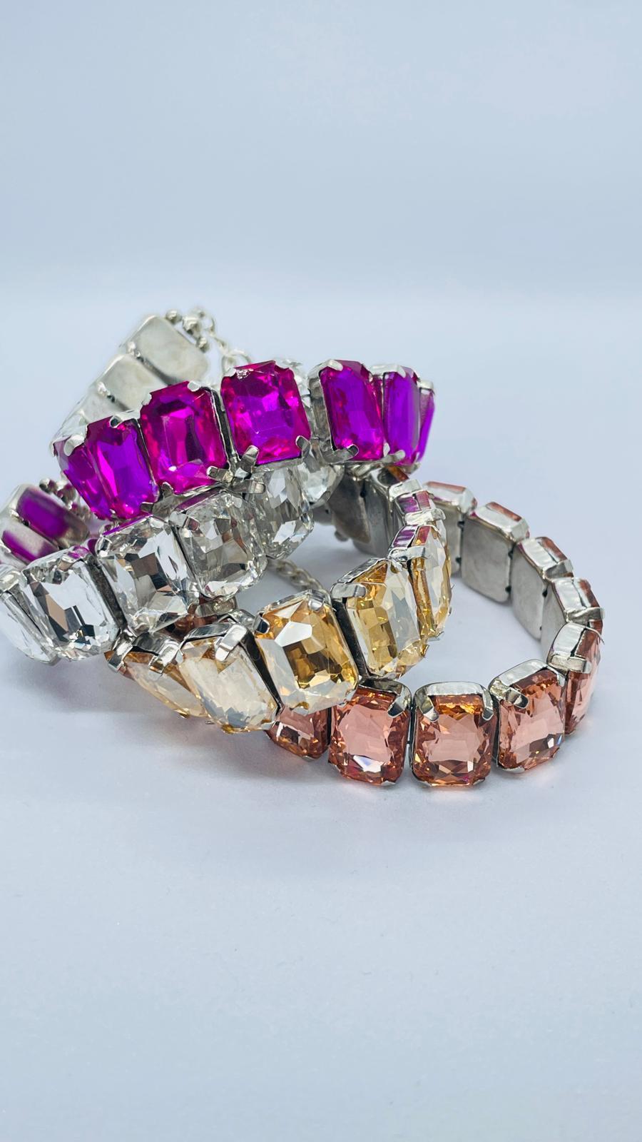 Büyük Swa Taşlı Beyaz Renkli  Handmade Bileklik