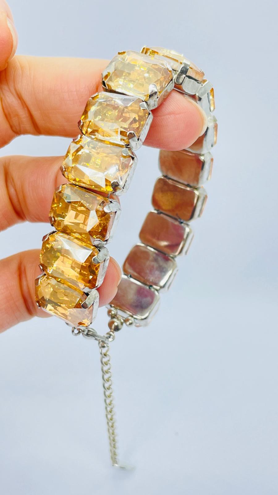 Büyük Swa Taşlı Handmade Bileklik