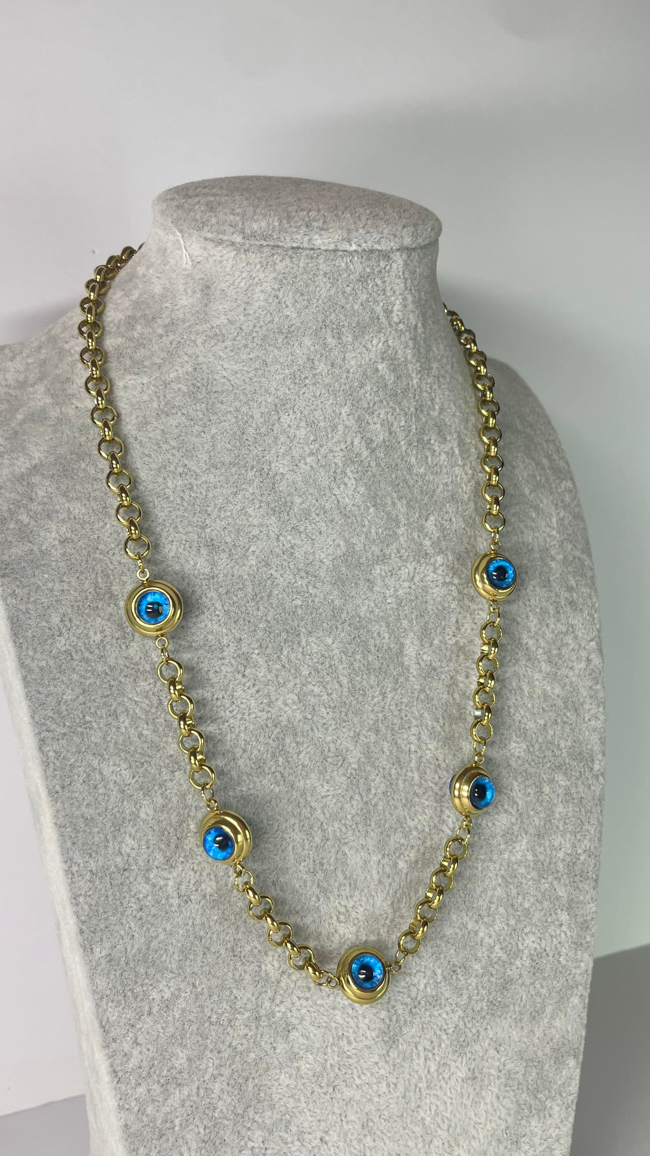 Çelik 5 Gözlü Nazar Kolye