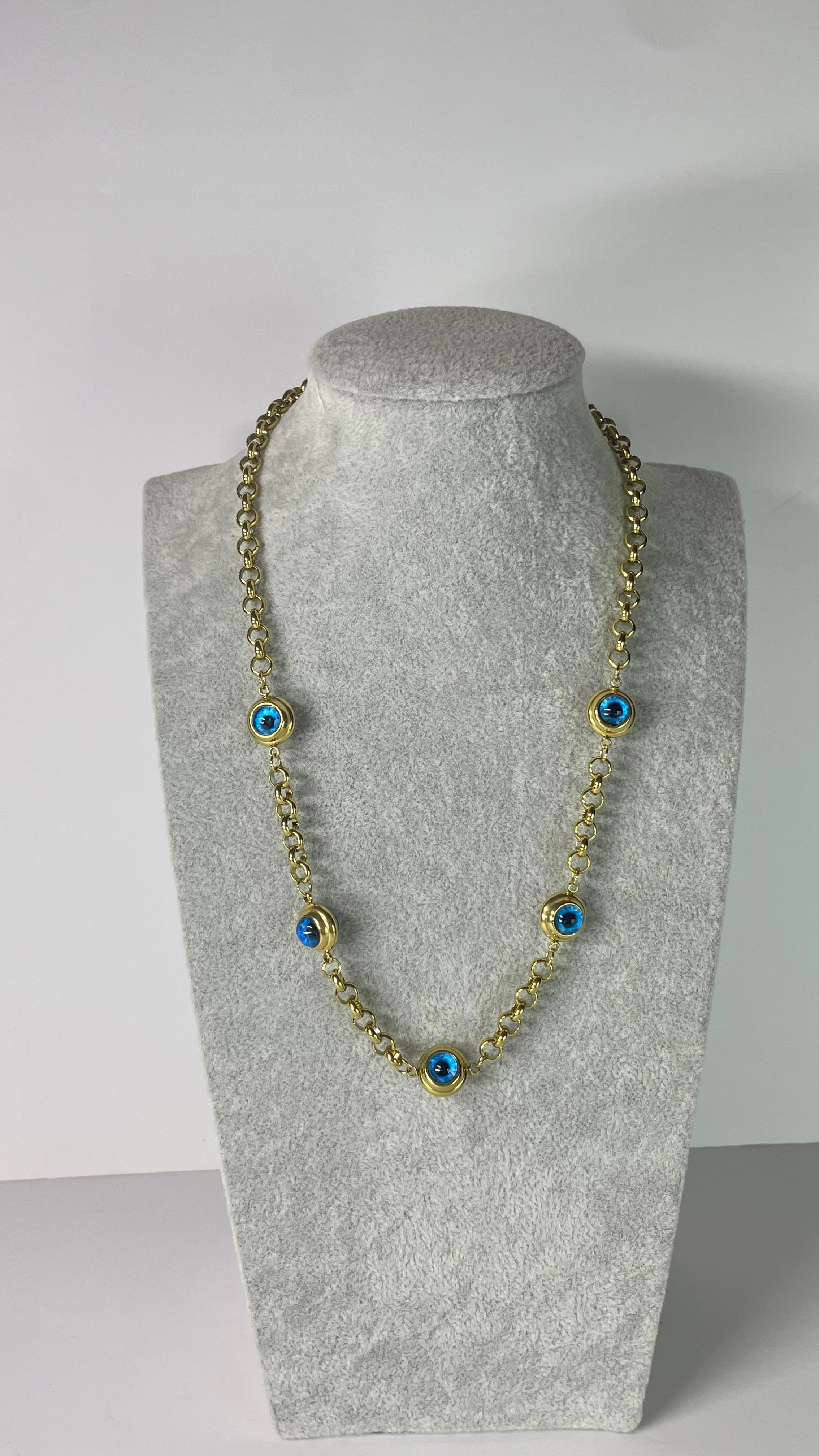 Çelik 5 Gözlü Nazar Kolye