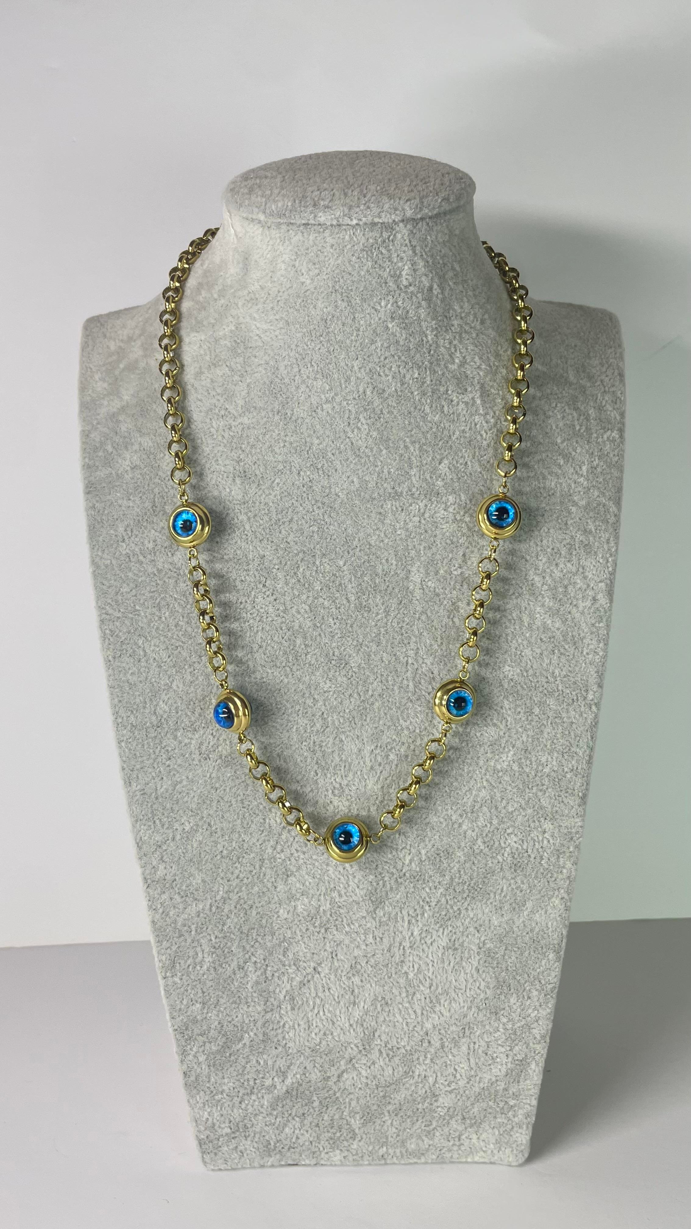 Çelik 5 Gözlü Nazar Kolye