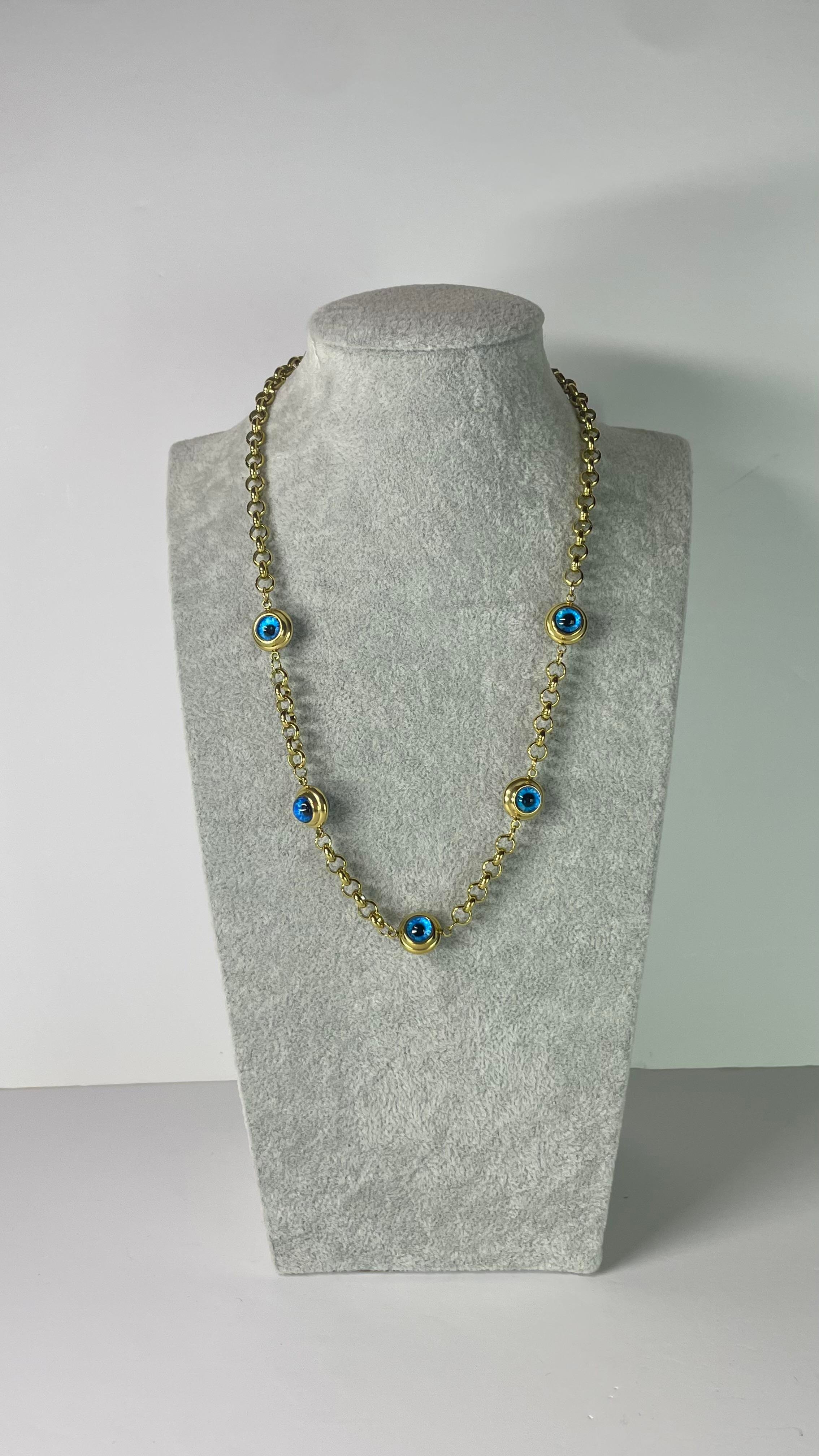 Çelik 5 Gözlü Nazar Kolye