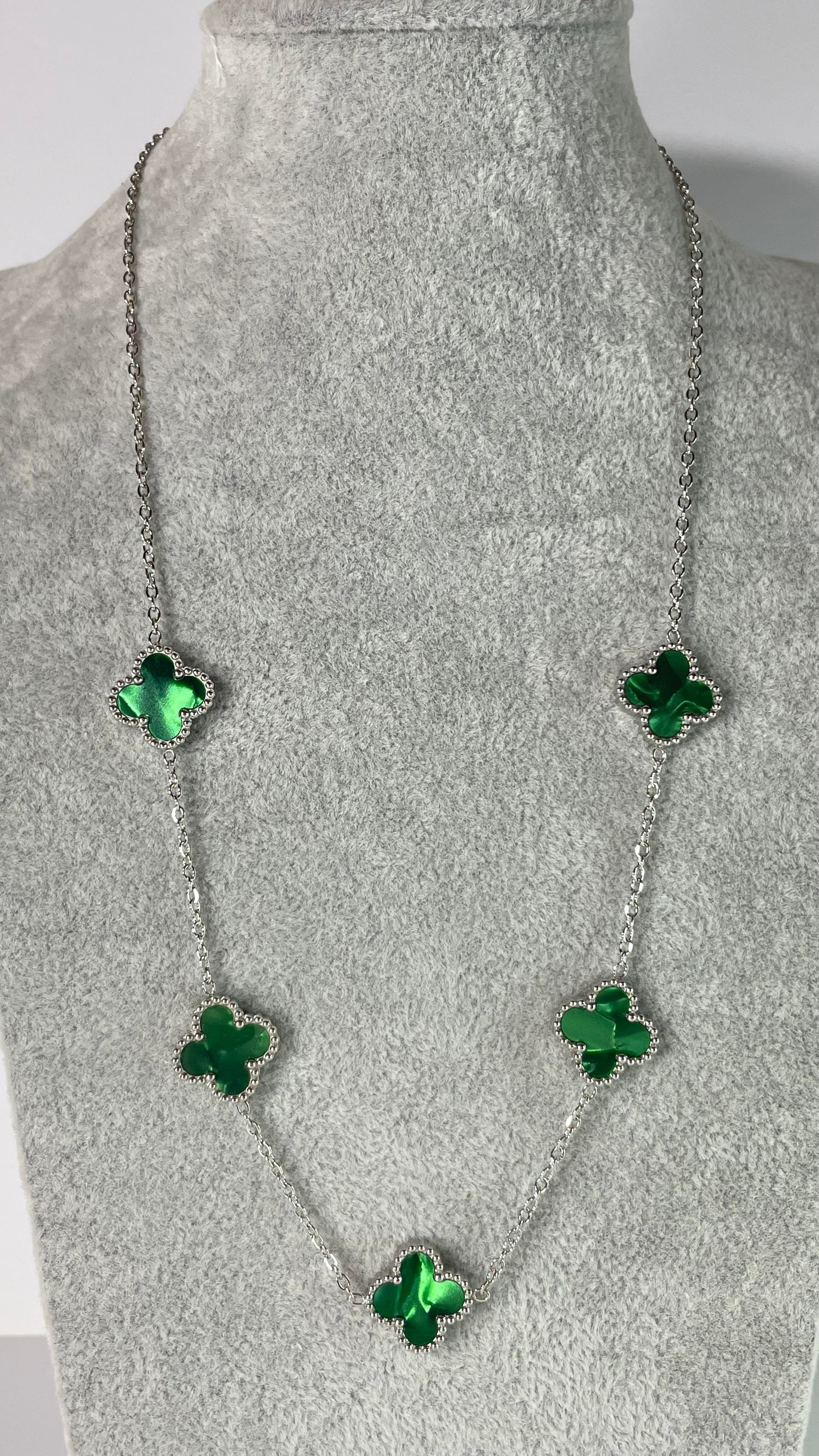 Çelik Holo Yeşil Silver Kolye