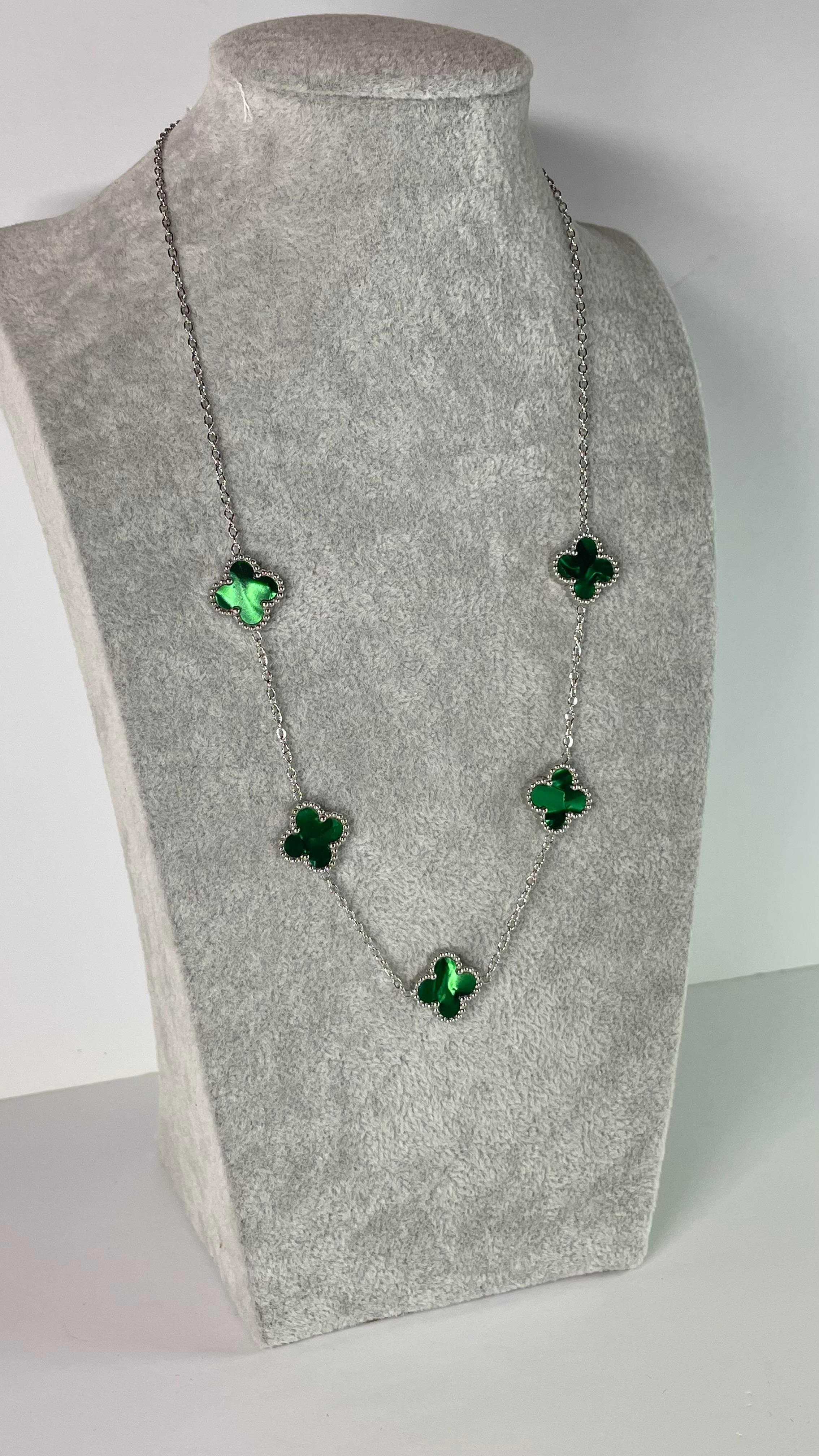 Çelik Holo Yeşil Silver Kolye